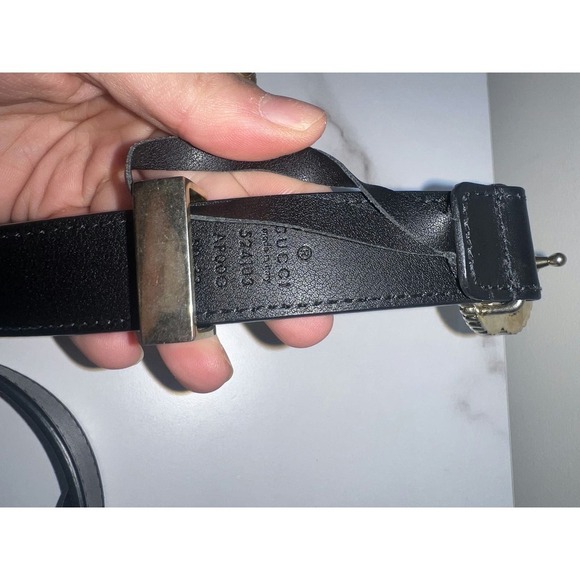 GUCCI LEATHER BELT WITH DOUBLE G TORCHON BUCKLE main image 6